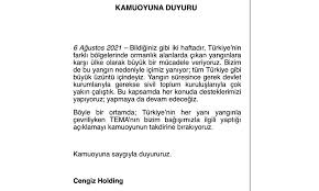 Ancak cengiz holding tarafından yapılan 50 fidanlık bağışın tema vakfı tarafından kabul edilmediği öne sürülmüştü. Z6iqrnf7payzmm