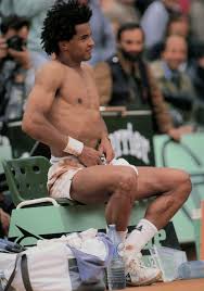 Tennis In Time Yannick Noah During A Changeover At Roland Garros Yannick Noah Basketball Skills Joakim Noah