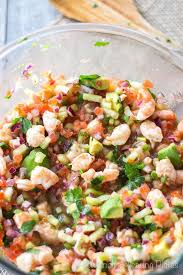 Avocado Shrimp Ceviche Tostadas Mariah S Pleasing Plates Mexican Food Recipes Seafood Recipes Recipes