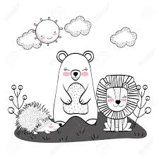 Maybe you would like to learn more about one of these? Wild Animals At Forest Drawings In Black And White Vector Royalty Free Cliparts Vectors And Stock Illustration Image 110511993