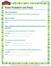 Know Predators And Preys Worksheet Free 3rd Grade Science Worksheet Science Worksheets Third Grade Science Math Coloring Worksheets