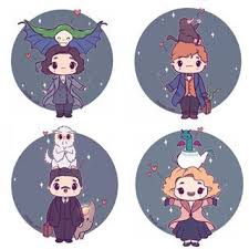 Fantastic Beast Chibis Harry Potter Illustrations Harry Potter Drawings Harry Potter Cartoon