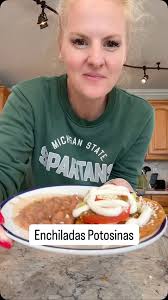 Enchiladas Potosinas! Here’s how to make them:, For the dough:, • 2 cups  masa harina, • 1 cup warm water, • 2-3 dried guajillo or ancho chiles  (rehydrated and blended with garlic, cumin and salt to ...