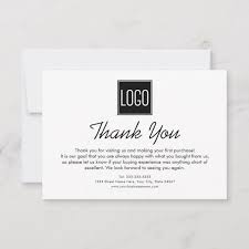 Business Thank You Note Your Logo Zazzle Com In 2020 Business Thank You Notes Thank You Card Design Business Thank You