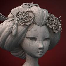 Geisha Head 3d Max Art Model 3d Model Character Character Design Animation