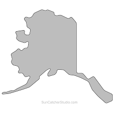 Alaska Map Outline Printable State Shape Stencil Pattern Alaska Map Map Crafts Scrapbook Printables Free