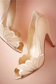 1930s Style Wedding Dresses Art Deco Wedding Dress Isabella Scalloped Heel 280 00 At Vintagedancer Com Trending Shoes Bride Shoes Women Shoes