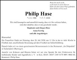 Lokale nachrichten aus plön und umgebung. Traueranzeigen Von Philip Hase Trauer Anzeigen De
