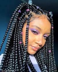 35 Box Braid Jewelry Vibrant box braids top knot. 35 box braid jewelry