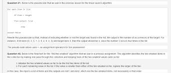 Write each of the steps of. Answered Question 1 Below Is The Pseudocode Bartleby