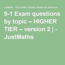 9 1 Exam Questions By Topic Higher Tier Version 2 Justmaths Gcse Math This Or That Questions Math Tutorials