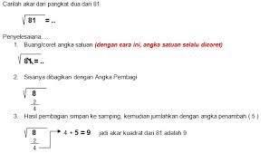 Dua digit terakhir untuk tempat satuan, dua digit berikutnya untuk tempat puluhan dan seterusnya. Mencari Akar Pangkat Dua Sebuah Bilangan Dengan Mudah Hasbullah Jaini Blog