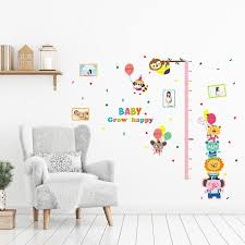 us 3 55 25 off jungle animals lion monkey owl height measure wall sticker for kids rooms growth chart nursery room decor wall decals art in wall