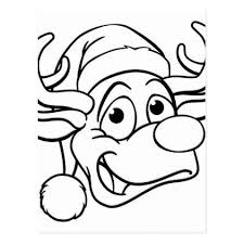 Black And White Santa Hat Christmas Santa Hat Reindeer Holiday Postcard Zazzle Com Christmas Plaques Reindeer Santa Claus Hat