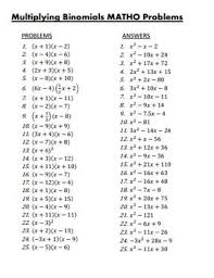 Multiplying Binomials Foil Bingo Game Studying Math Teaching Math Middle Learning Mathematics