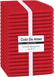 There are 441 red dish rag for sale on etsy, and they cost 11,17 $ on average. Cote De Amor Set Of 18 Kitchen Dish Cloths Cotton 12x12 Rags For Home Kitchen Bars Bar Mops Towels Absorbent Durable Washable Dish Towels Black Restaurant Cleaning Towels Home Kitchen Table