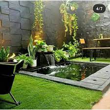 Selain taman, kolam ikan juga merupakan dekorasi yang sangat lihai mempercantik dan menghidupkan suasana rumah. Kolam Koi Minimalis Dan Taman Shopee Indonesia