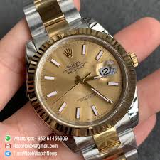 Functions include hours minutes seconds and date. Arf 1 1 Top Quality Datejust 41 126333 Yellow Gold Plated 904l Steel Case Dial Two Tone Oyster Bracelet Lumed Dial A2824 Noob Watch The Best Swiss Replica Watches From China Noob Factory