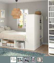 Platsa Bettgestell Mit 2 Turen 3 Schubl Weiss Fonnes 140x200x163 Cm Bettgestell Einzimmerwohnung Einrichten Raumteiler Ikea