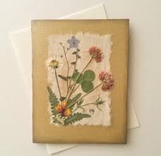 How to make a pressed flower card. Northwest Wildflowers Card Dried Pressed Flower Card Boho Etsy