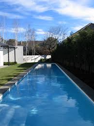 20m Lap Pool With White Bisazza Glass Mosaic Tiles And Bluestone Coping Designed By Allan Powell Architects Modern Pools Pool Designs Pool Houses