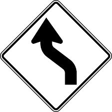 Let's see this curve ahead road sign in context. Reverse Curve Black And White Clipart Etc