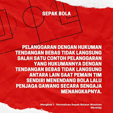Tendangan bebas dalam olahraga sepakbola merupakan jenis tendangan yang dilakukan tim lawan sebagai hadiah atas pelanggaran yang diperolehnya di luar kotak pinalti. Sebutkan Pelanggaran Dalam Sepak Bola Beserta Hukumannya Brainly Co Id