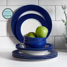 Çatal, kaşık, bıçak ve takımı. Karaca Petek 24 Parca 6 Kisilik Yemek Takimi Mavi Karaca