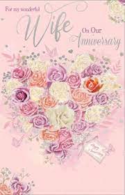 Wedding anniversary cards for wife. Wife Wedding Anniversary Card Pastel Rose Bouquet Butterflies 10 75 X 6 75