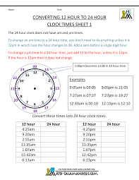 24 hour clock conversion 12 to 24 hour clock 1 24 hour