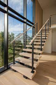 42a modern iron rail & wood stairs. Modern Glass Staircase Railing Modern Staircase New York By Keuka Studios Inc Houzz