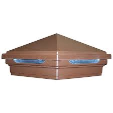 Trex Decklighting 4 In X 4 In Vintage Lantern Led Pyramid Post Sleeve Cap Light 5449100 The Home Depot