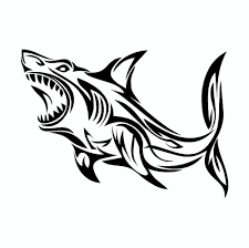 Black And White Shark Stickers Great White Shark Tribal Vinyl Car Sticker Tribal Shark Tattoos Shark Tattoos Tribal Shark