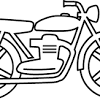 Gambar sketsa motor mempunyai sebuah kendaraan roda dua atau sepe. 1