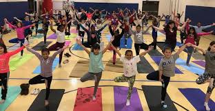 bolingbrook students perform yoga the