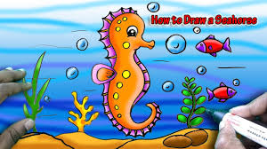 Learn how to draw seahorse simply by following the steps outlined in our video lessons. How To Draw A Seahorse Cute Art And Shade Youtube