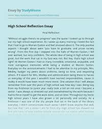 Writing reflection paper is the easiest assignment you will ever meet during the course; High School Reflection Free Essay Example