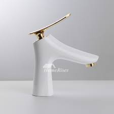 Modern Bathroom Faucets White Black Single Handle Brass