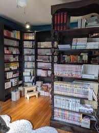 Wip About 90 Done With My Manga Library Room Just Need To Make Get 8 More Shelves For My 2 Bookcases I Have A In 2020 Home Cinema Room Otaku Room Home Room Design