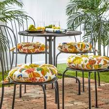 greendale home fashions 15 in round outdoor bistro seat cushion set of 4 bistro chairs outdoor bistro chairs chair cushions