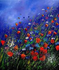 You can create a splattered paint flower garden. Field Flowers 87 Oil Painting By Pol Ledent Absolutearts Com