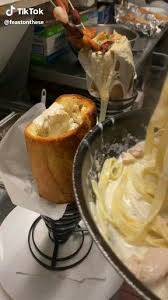 Alfredo Bowls Video Easy Delicious Appetizers Pasta Bread Bowl Yummy Food