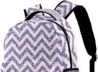 Lila Glitzer Chevron Zickzack Rucksack für Herren Schule ...