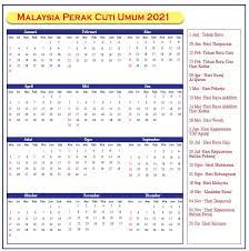 Berikut revisi cuti bersama 2020 yang telah diputuskan oleh tiga kementerian pada april 2020. Perak Cuti Umum Kalendar 2021