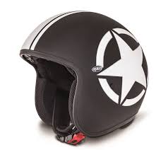 Helm speeds city grafik blau glänzend größe: Meinhelm De Motorradhelm Retro Jethelm Premier Le Petit Star Matt Schwarz