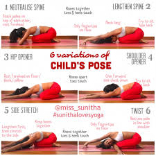 Yoga Pose Variations For Child S Pose Miss Sunitha Sunithalovesyoga Canyogahelpeasepain Easy Yoga Workouts Yoga Benefits Yoga Tutorial