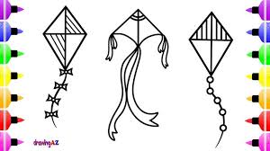How To Draw Cute Kite For Kids Learn Color With Coloring Page Coloring Book For Kids