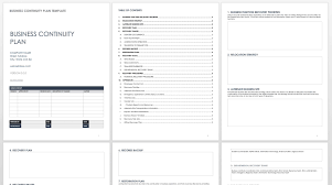 Free Business Continuity Plan Templates En 2020