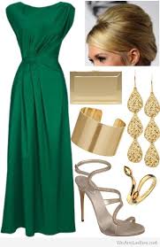 Nice Emerald Green Dress With Gold Accessories Emerald Dresses Emerald Green Dresses Fashion