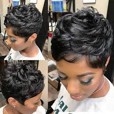 Whether you like to wear your hair curly and full of natural texture or smooth and straight short hair has more options than you might think. Amazon Com Yviann Pixie Human Hair Wigs Short Layered Wavy Hairstyle Black Cute Wigs Short Hair Wigs For Black Women Beauty